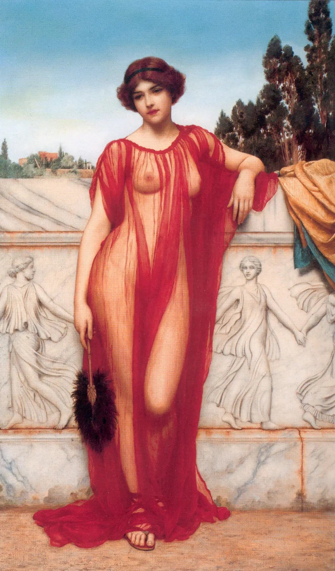Athénaïs - John William Godward image 1 copie peinte à la main à l’huile