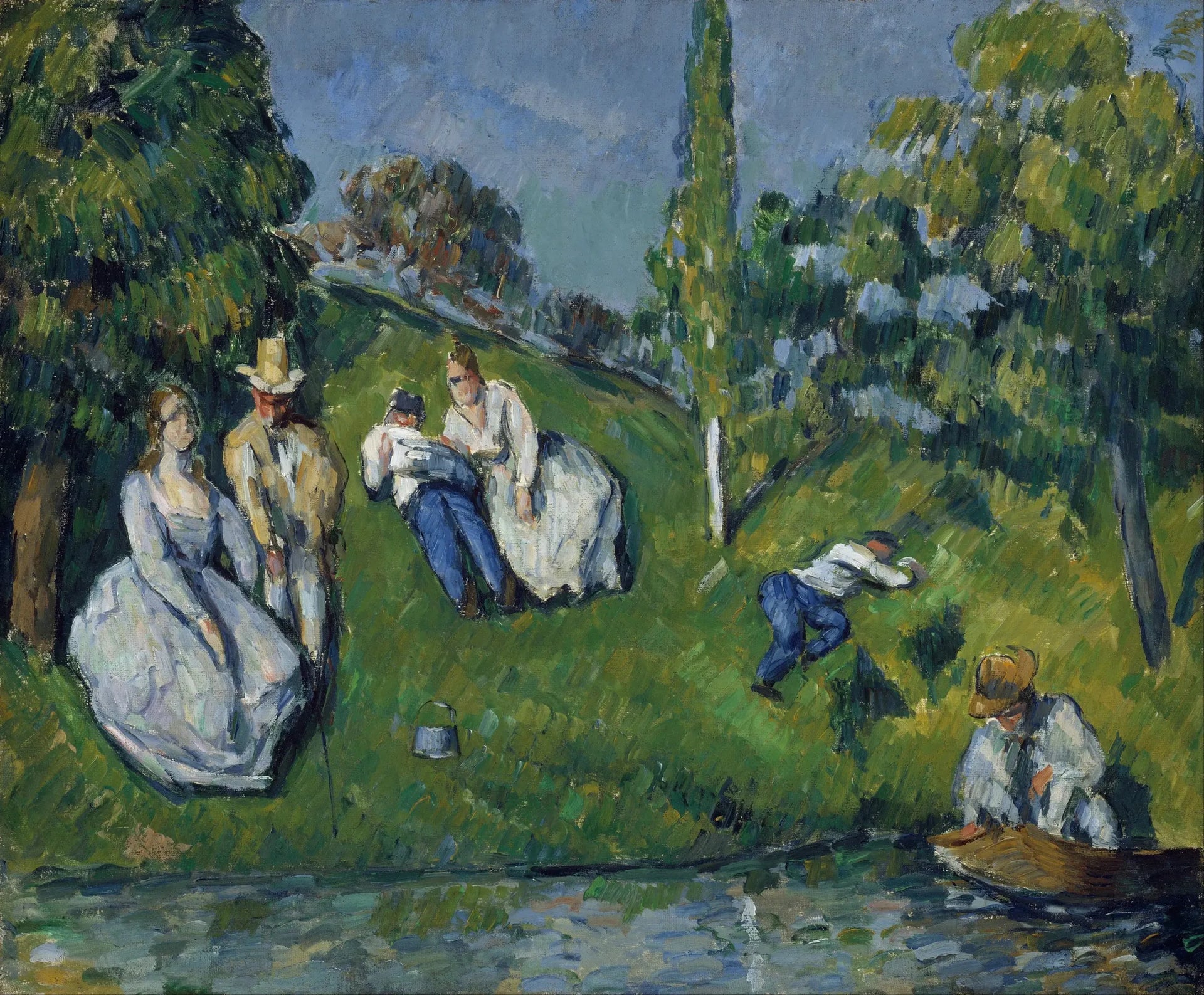 Au bord de l'étang - Paul Cézanne image 1 reproduction d’œuvre d’art à l’huile