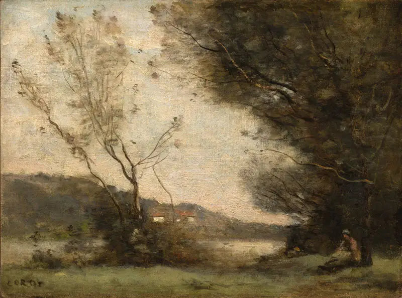 Nad brzegiem rzeki - Jean-Baptiste Camille Corot