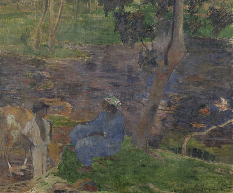 Nad brzegiem rzeki - Paul Gauguin
