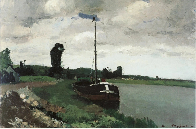 Nad brzegiem rzeki, Pontoise - Camille Pissarro