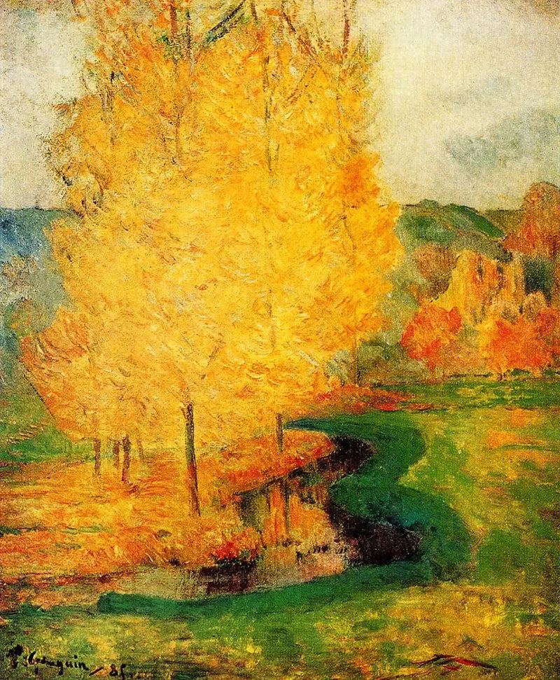 Nad brzegiem strumienia, jesień - Paul Gauguin