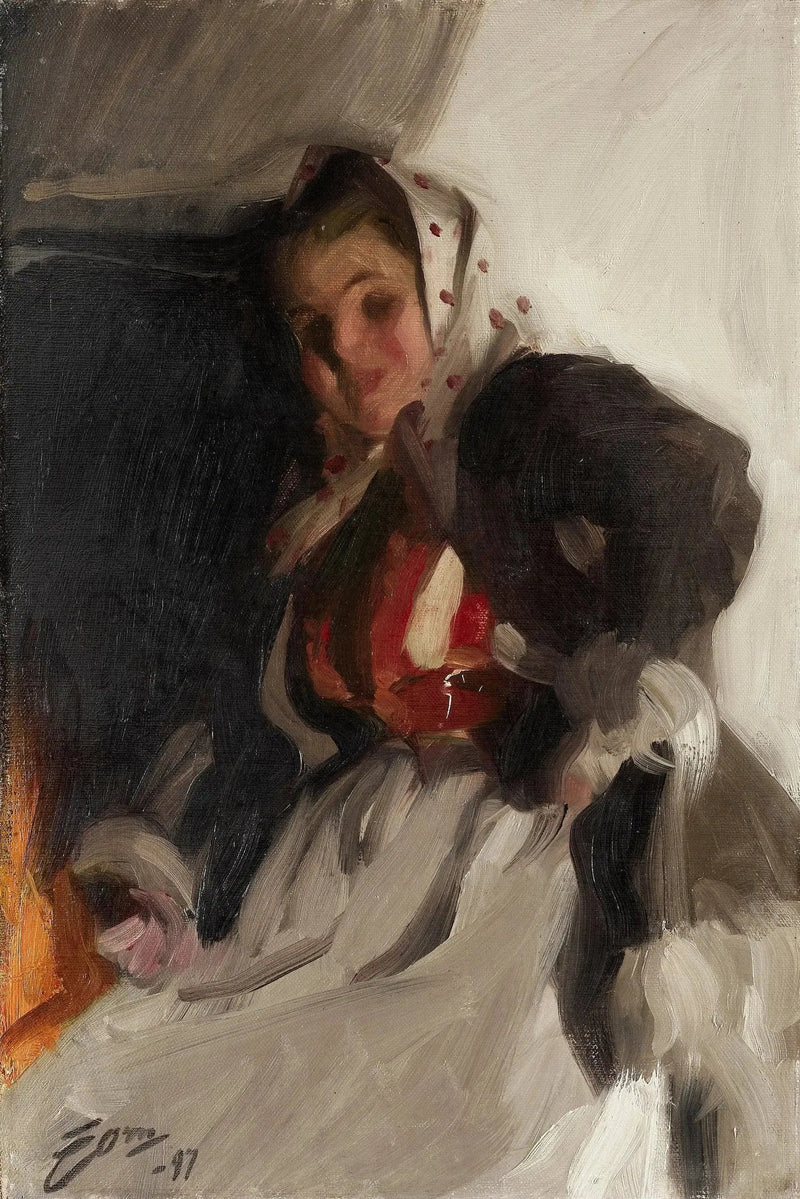 Przy kominku - Anders Zorn