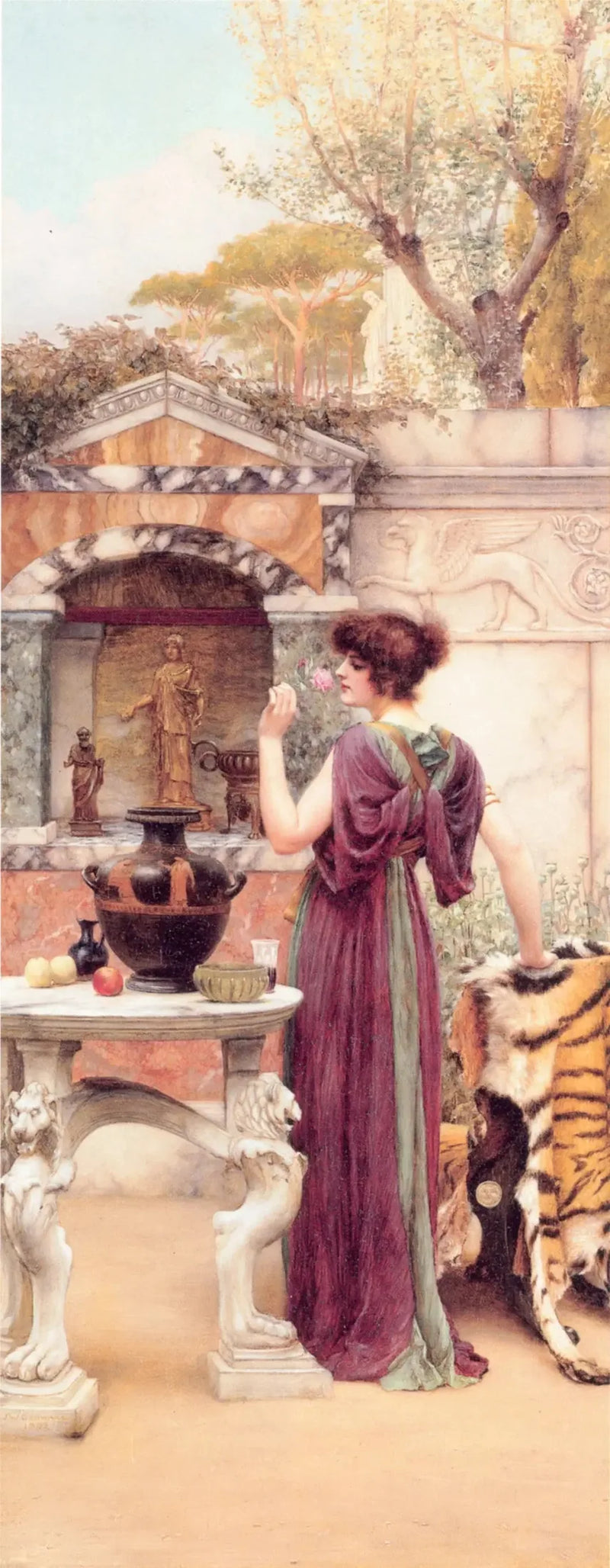 W Ogrodzie Sanktuarium, Pompeje - John William Godward