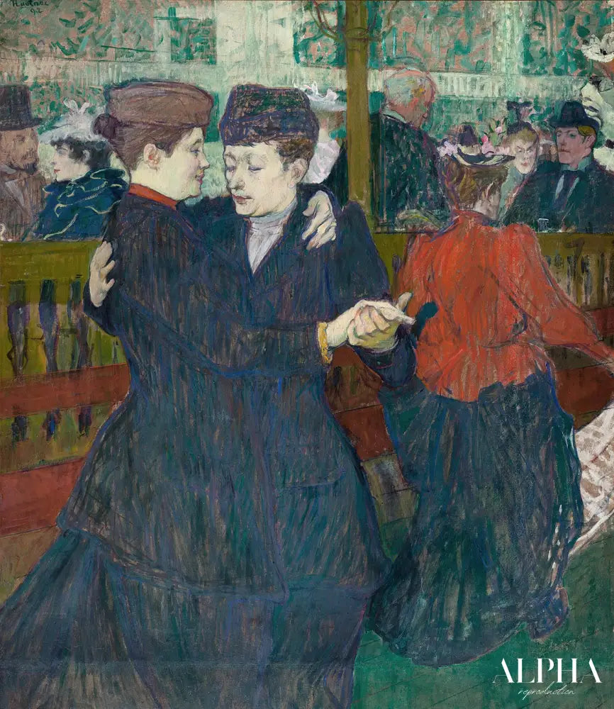 Au Moulin-Rouge, deux femmes dansant - Toulouse Lautrec - Reproductions de tableaux et peintures haut de gamme