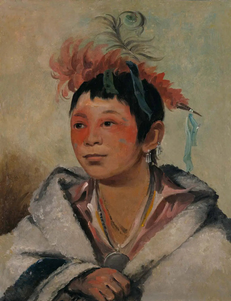 Aú-nah-kwet-to-hau-páy-o, Ten, który siedzi w chmurach, chłopak - George Catlin