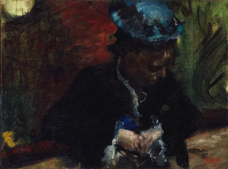 W teatrze: kobieta siedząca na balkonie - Edgar Degas