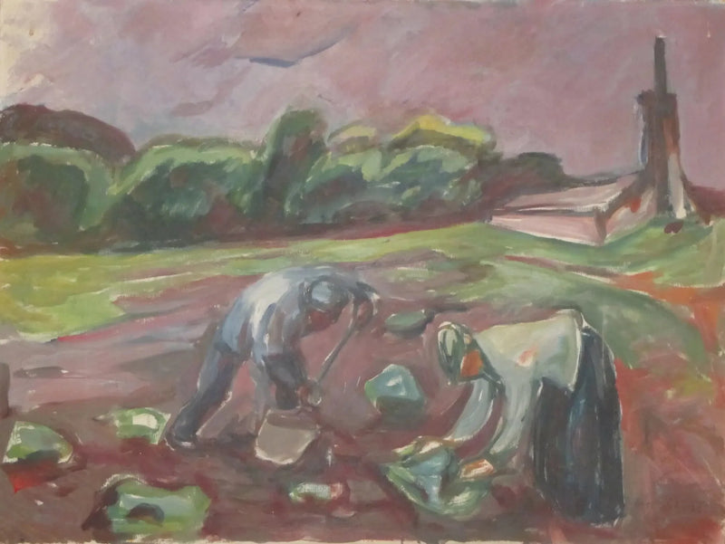Przy pracy obok szklarni - Edvard Munch