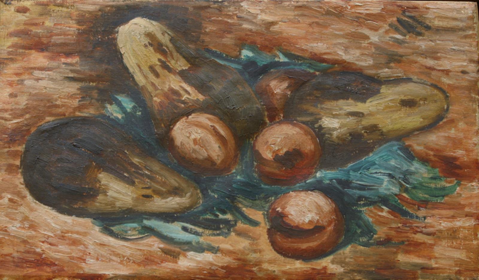 Aubergines et grenades - Marsden Hartley image 1 copie peinte à la main à l’huile