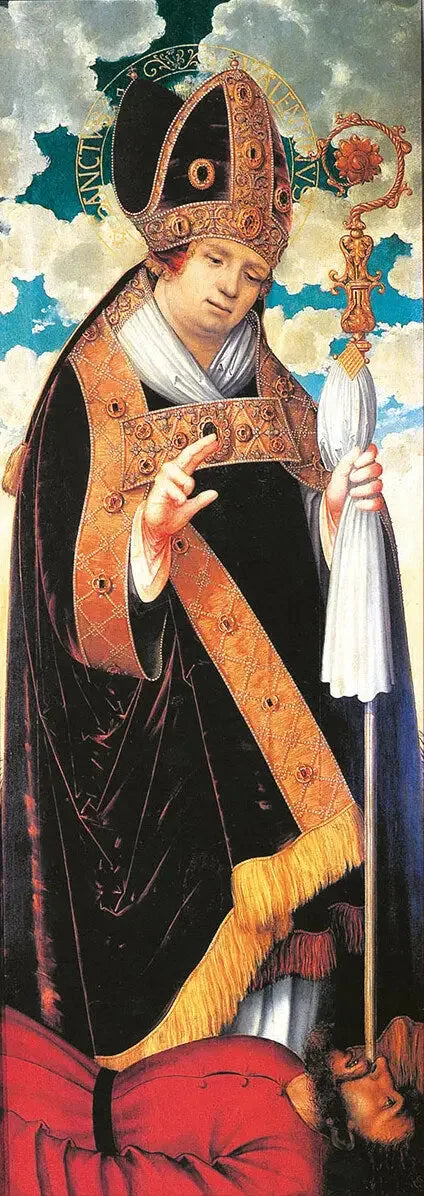 Autel de la Madeleine : Święty Walenty [panel z skrzydłem stałym] - Lucas Cranach Starszy