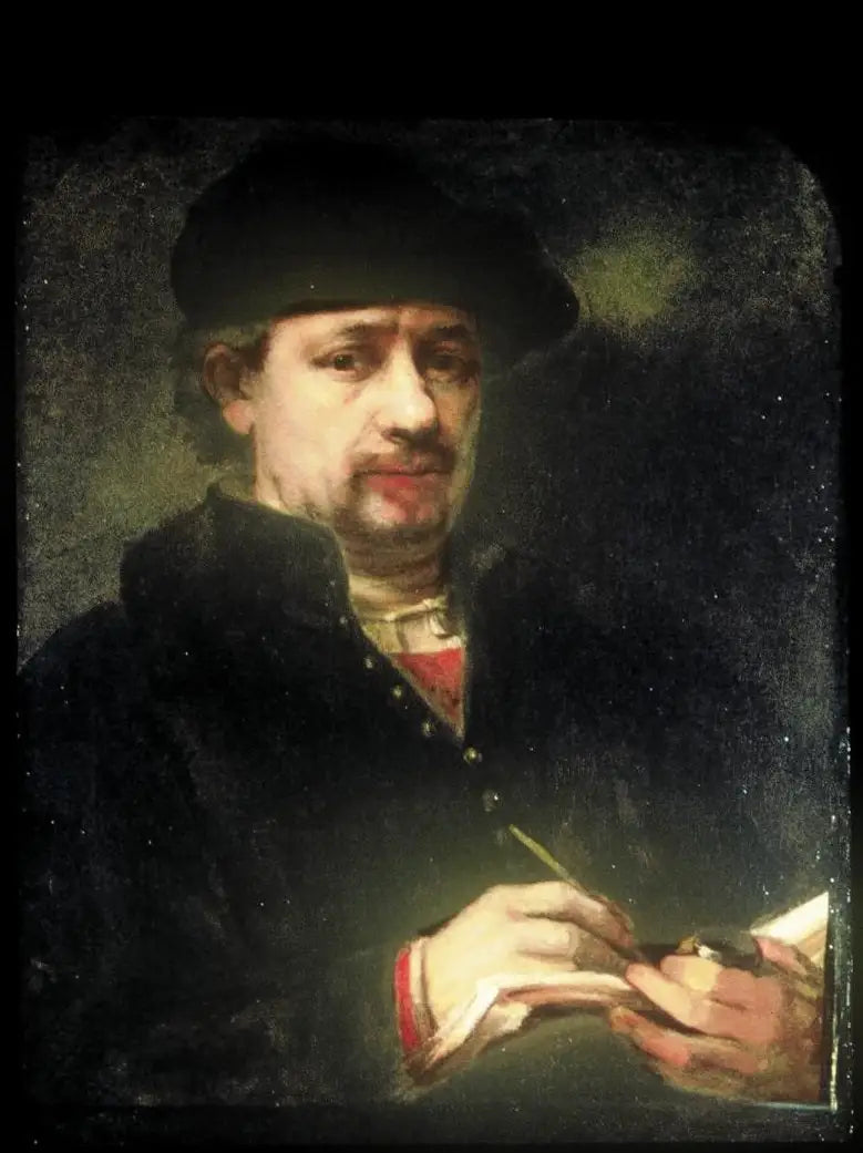 (Auto)Portrait de Rembrandt avec un carnet de croquis - Rembrandt image 1 copie de tableau peinte à la main