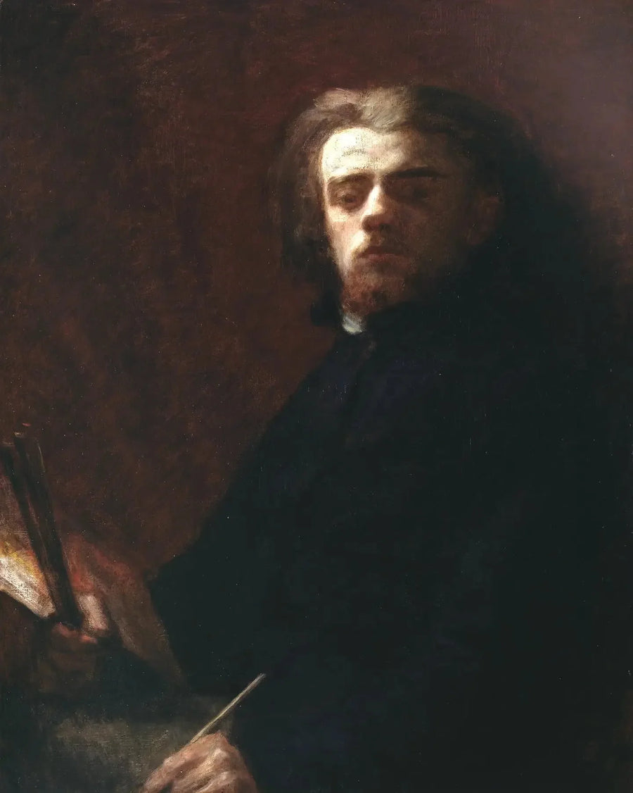 Autoportret siedzący, paleta w ręku - Henri Fantin-Latour
