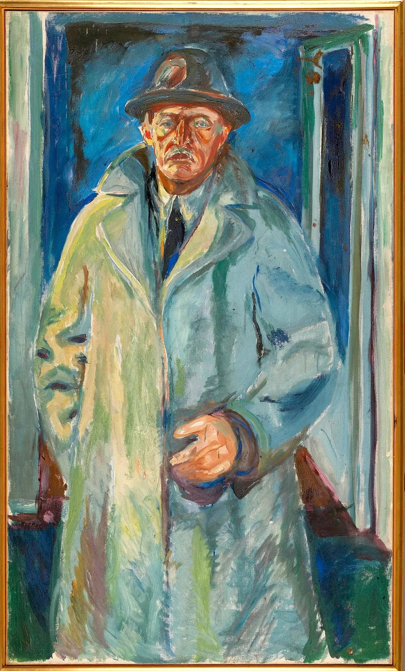 Autoportret w kapeluszu i płaszczu - Edvard Munch