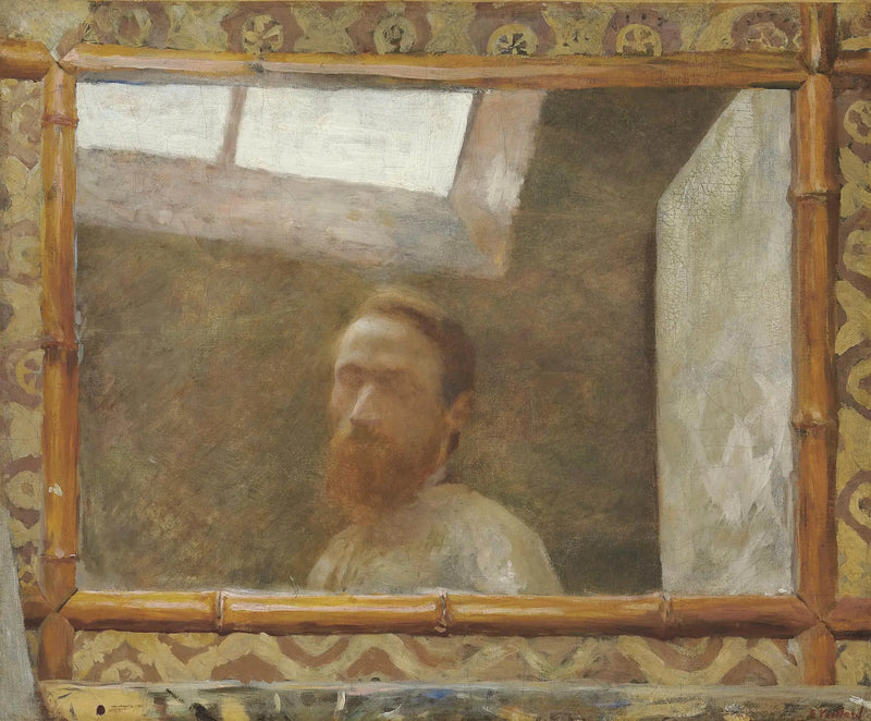 Autoportret w lustrze z bambusa - Édouard Vuillard