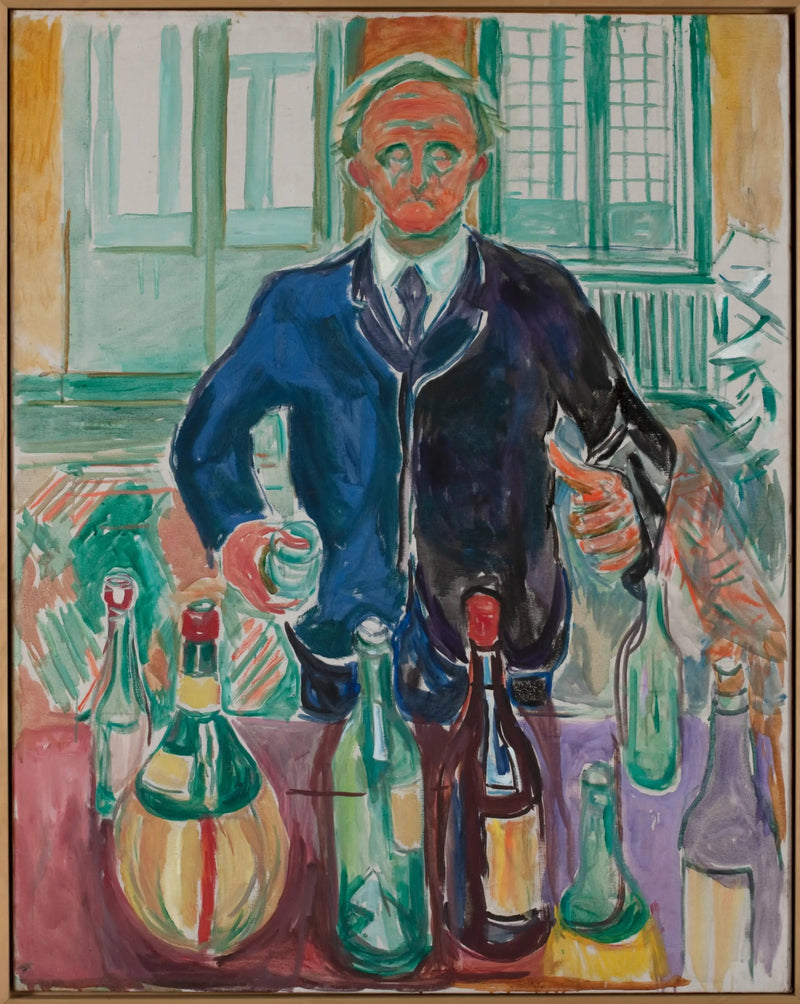 Autoportret z butelkami - Edvard Munch