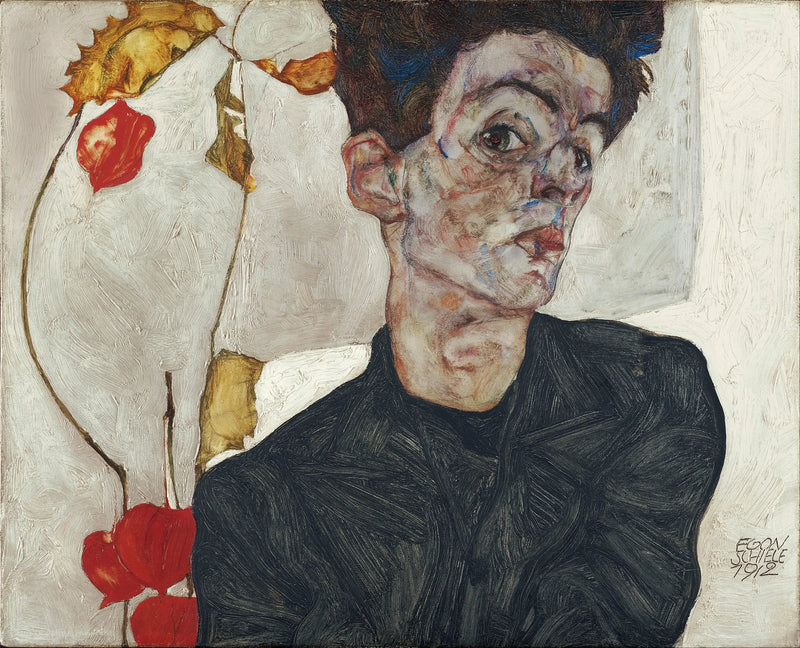 Autoportret z Physalis - Egon Schiele