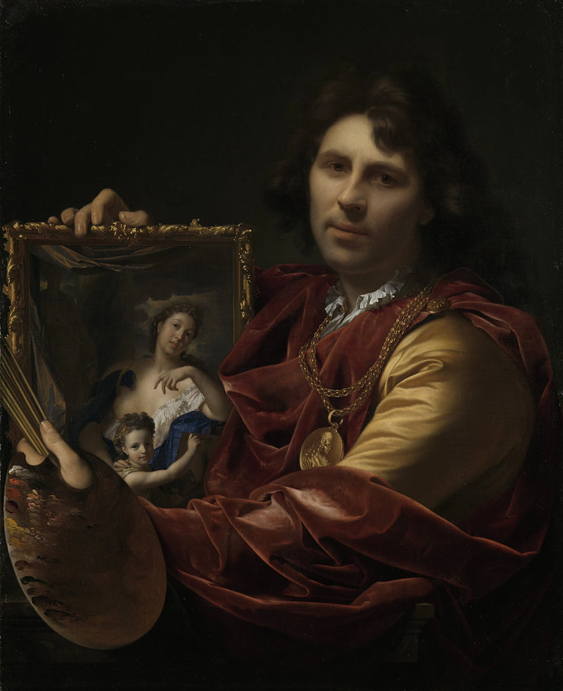 Autoportrait avec le portrait de son épouse Margaretha van Rees et de leur fille Maria - Adriaen van der Werff