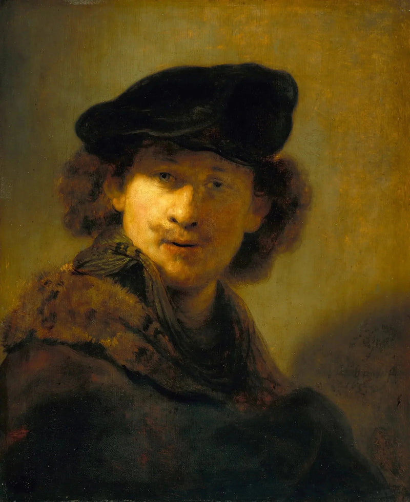 Autoportret w aksamitnym berecie - Rembrandt