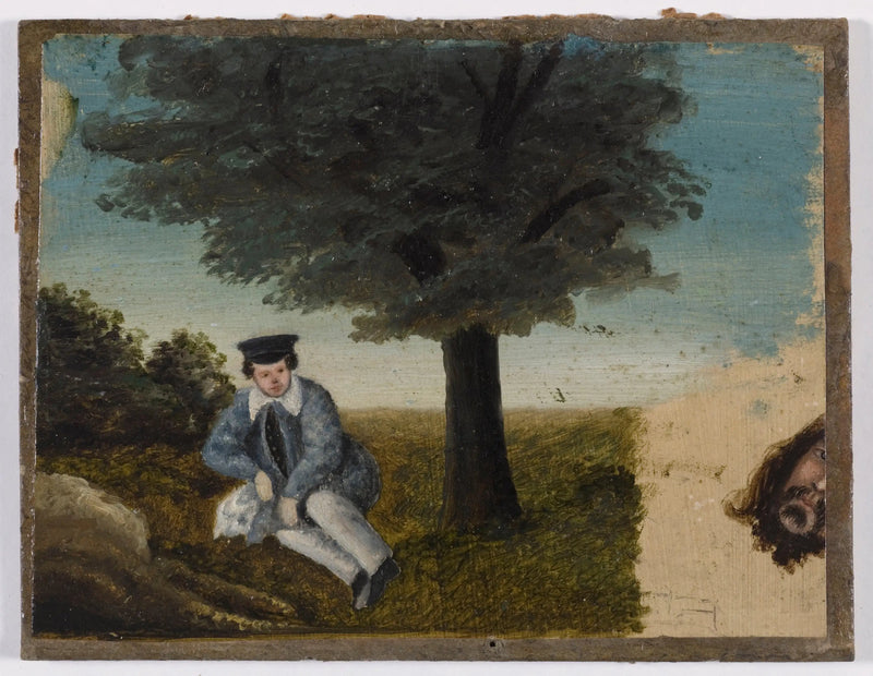 Autoportret Gustave'a Courbeta w wieku czterech lat; fragment z brodą - Gustave Courbet