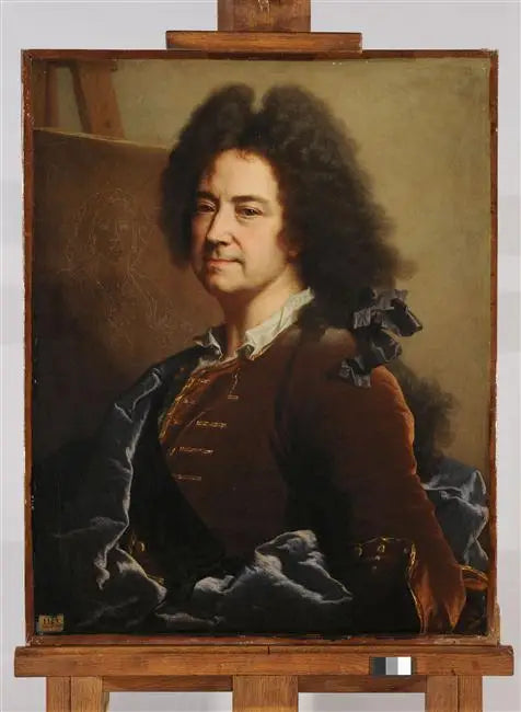 Autoportret przed szkicem portretu Marii Serra - Hyacinthe Rigaud