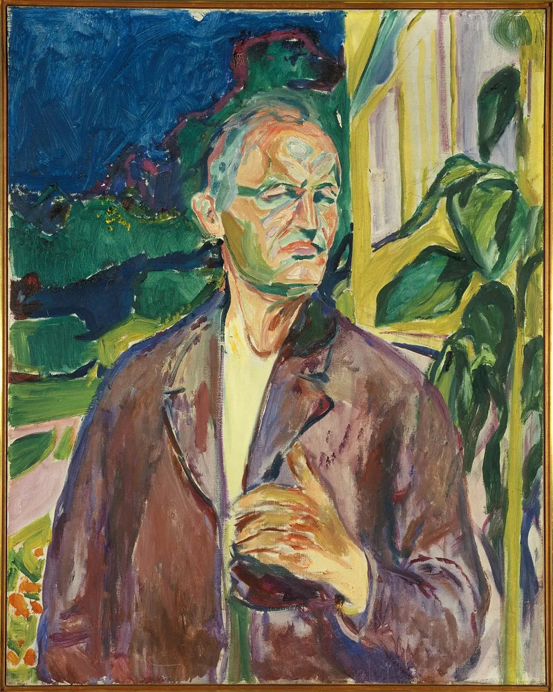 Autoportret przed ścianą domu - Edvard Munch