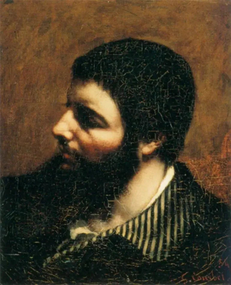 Autoportret z pasiastym kołnierzem - Gustave Courbet