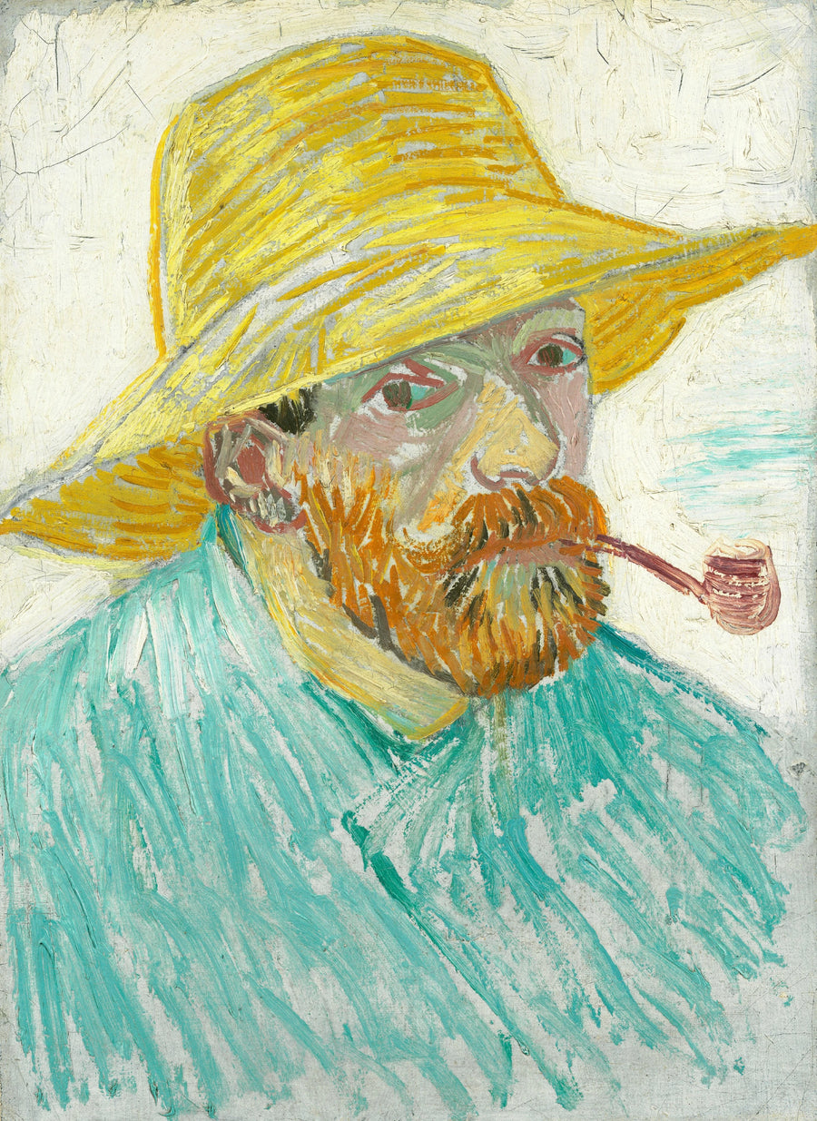 Autoportret w słomkowym kapeluszu i z fajką - Vincent van Gogh