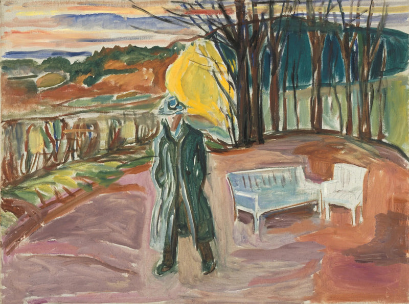 Autoportret przy altanie - Edvard Munch
