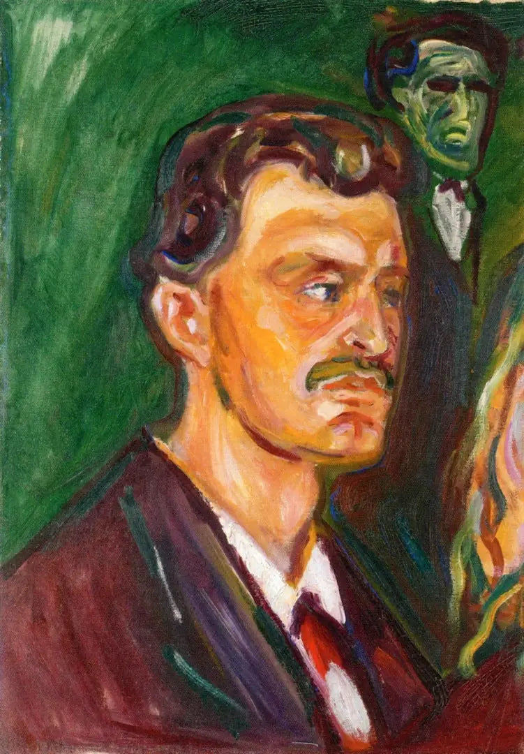 Autoportret na zielonym tle - Edvard Munch