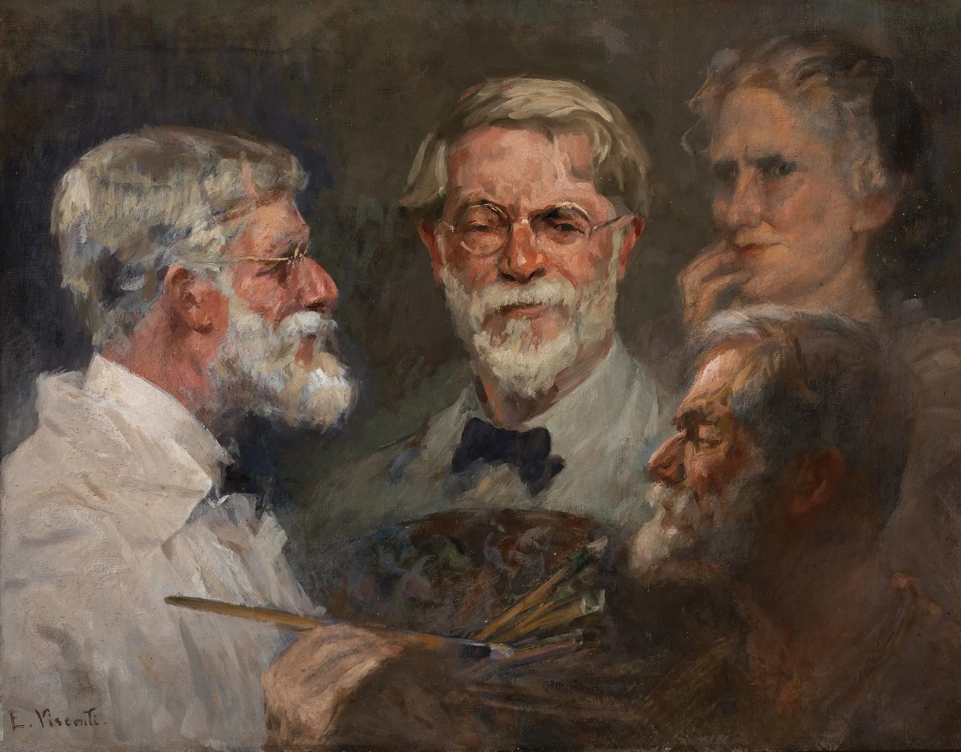 Autorretrato em três posições - Eliseu Visconti image 1 reproduction d’œuvre d’art à l’huile