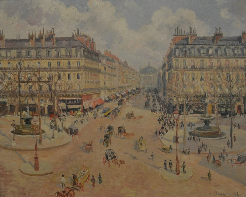 Aleja Opery, poranne słońce - Camille Pissarro