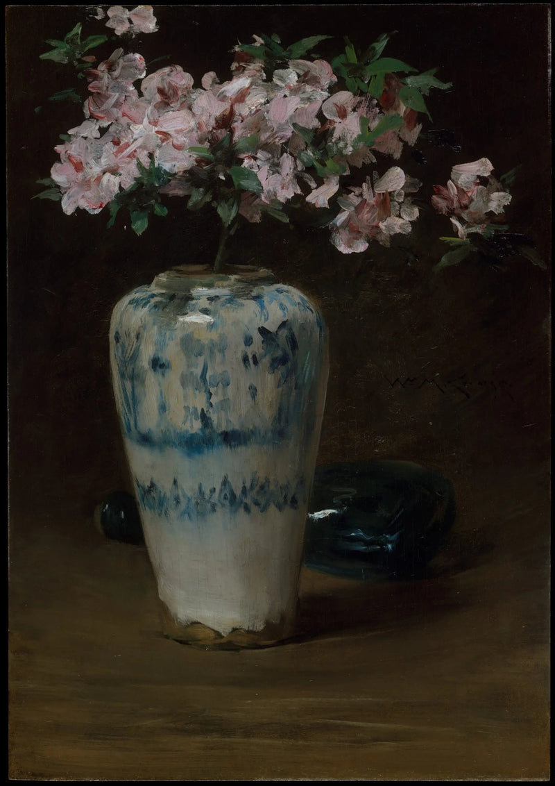 Różowa azalia — Chiński wazon - William Merritt Chase
