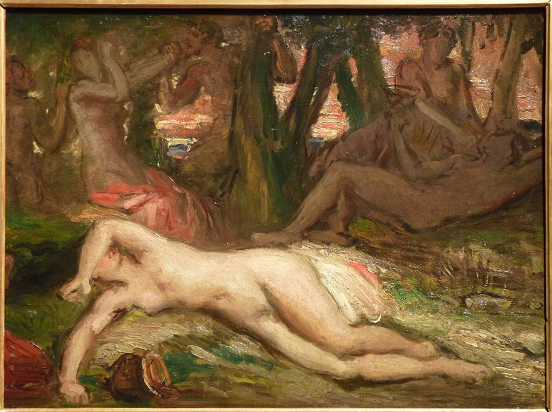 Bacchantka i satyry - Théodore Chassériau