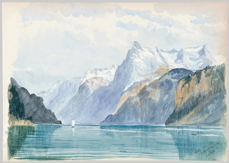 Zatoka Uri, Brunnen (szkicownik Szwajcaria 1870) - John Singer Sargent