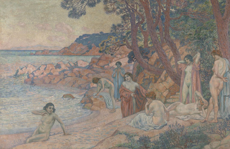 Kąpiący się na przylądku Bénat - Theo van Rysselberghe
