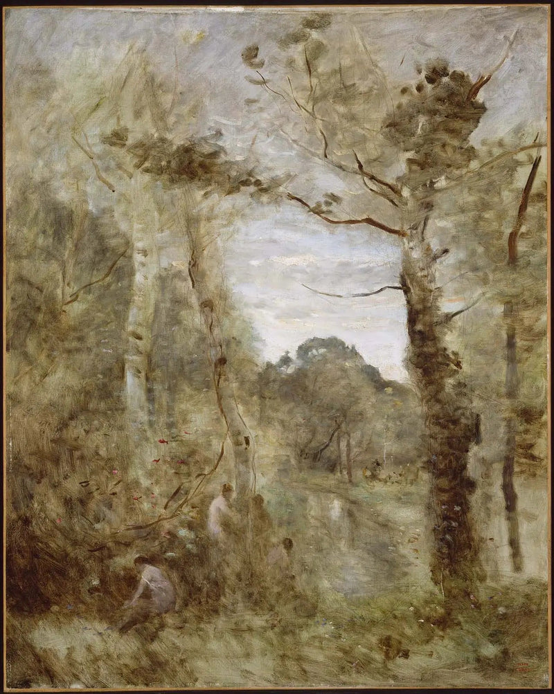 Kąpiący się w polanie - Jean-Baptiste Camille Corot