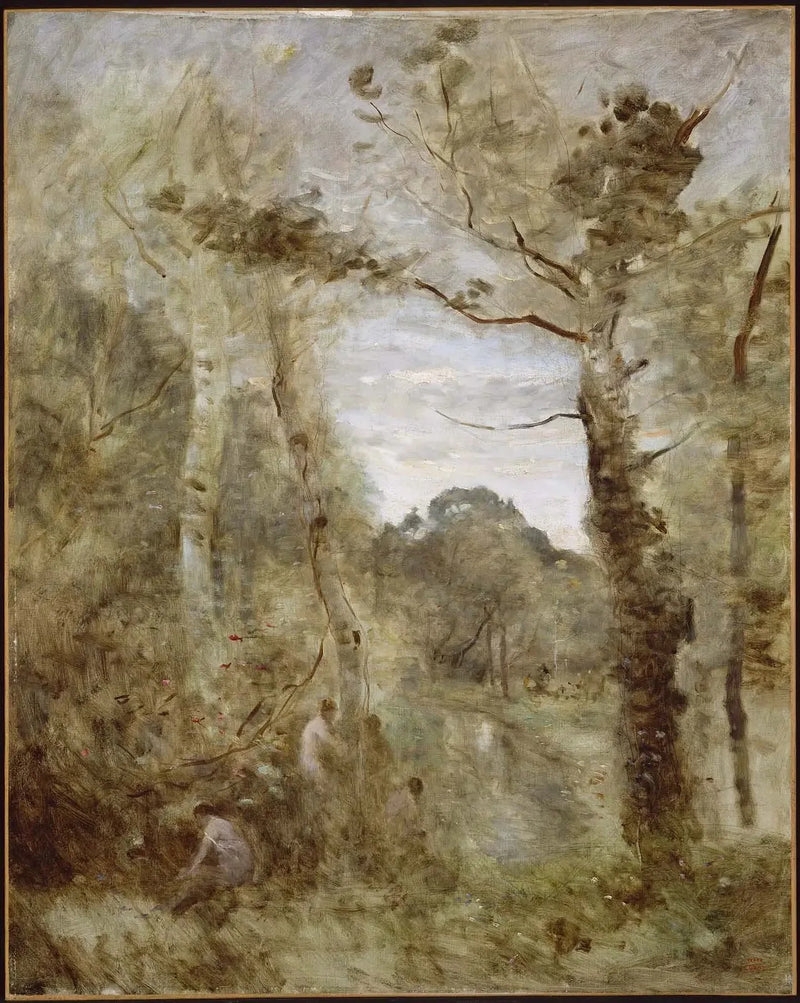 Kąpiący się w polanie - Jean-Baptiste Camille Corot