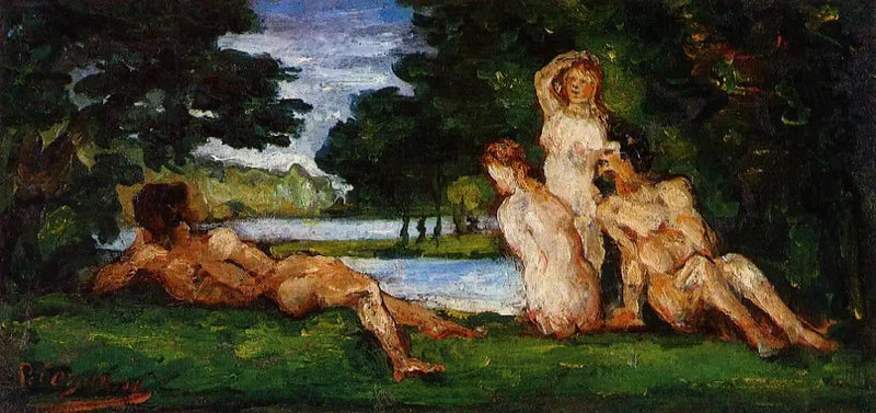 Kąpiący się mężczyźni i kobiety - Paul Cézanne