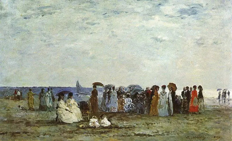Kąpiący się na plaży w Trouville - Eugène Boudin
