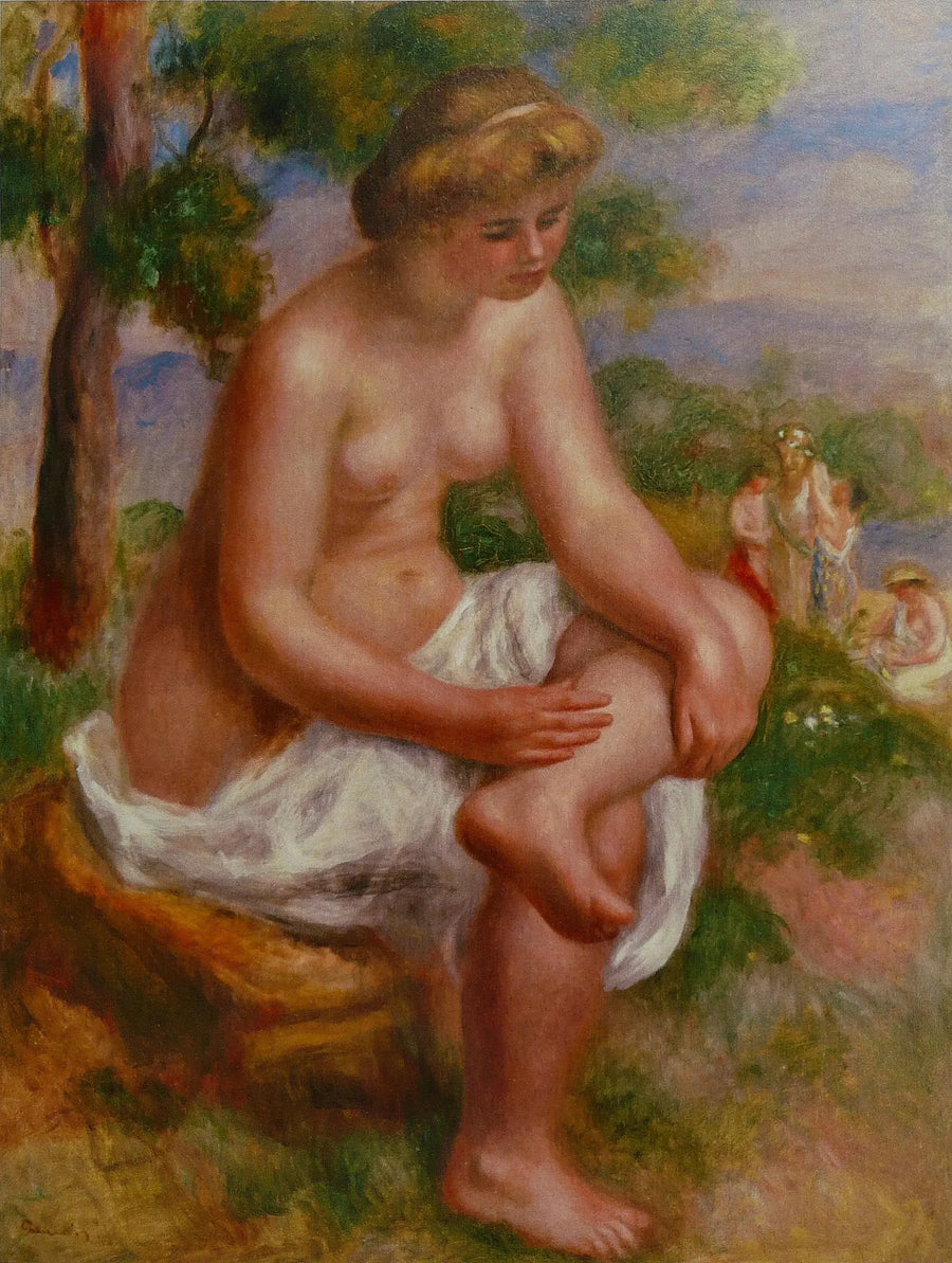 Siedząca kąpiąca się w krajobrazie, zwana Eurydyką - Pierre-Auguste Renoir