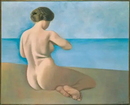 Siedząca kobieta z plecami na piasku - Félix Vallotton