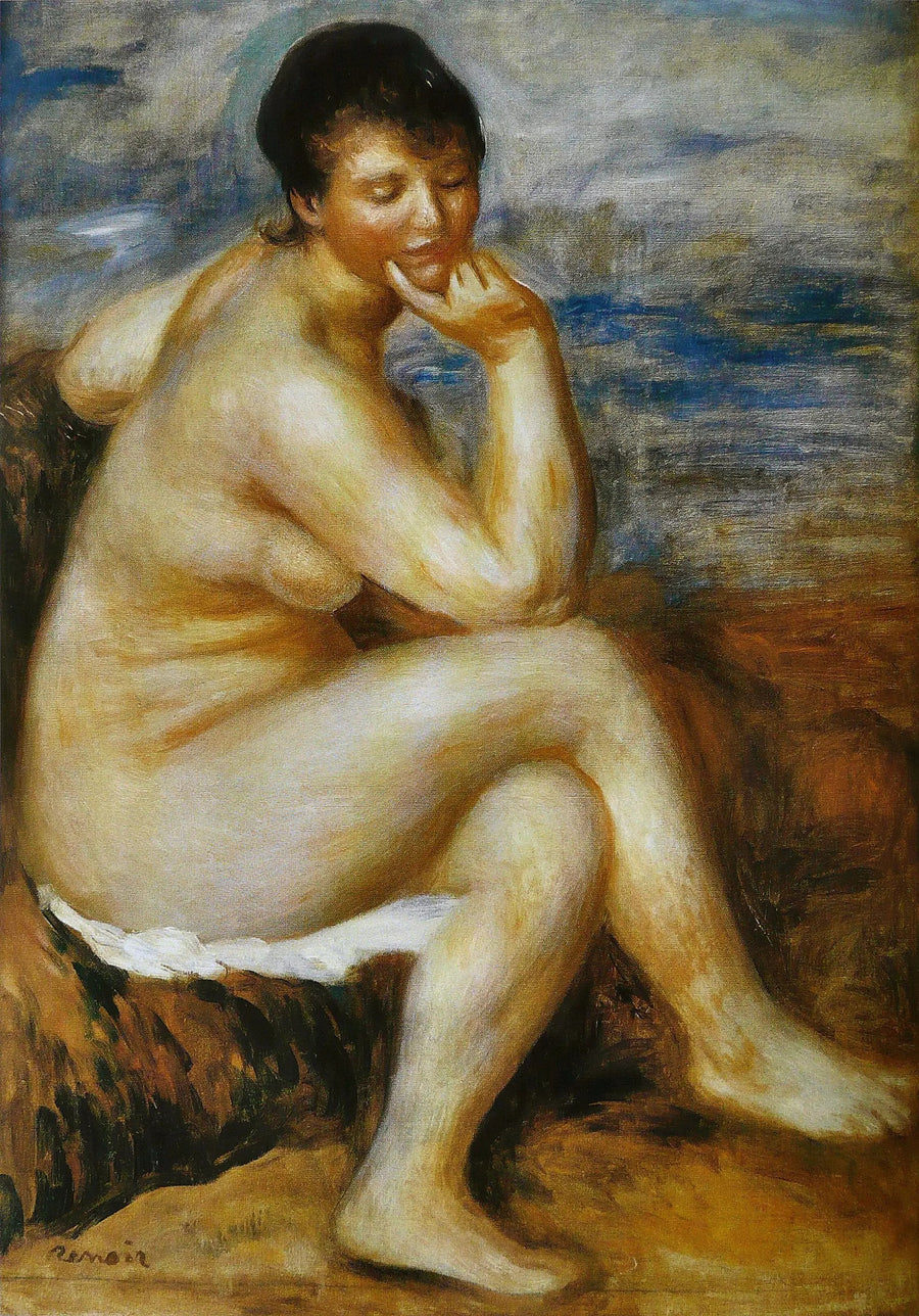 Siedząca kąpieliska na głazie - Pierre-Auguste Renoir