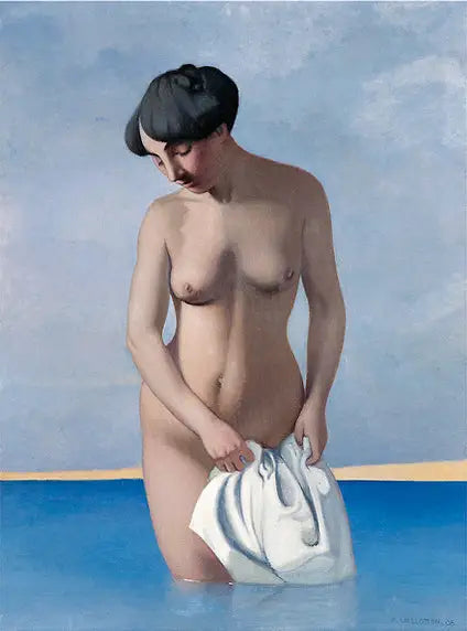 Masażysta twarzy, tło szare - Félix Vallotton