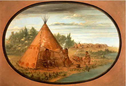 Kąpiel parowa - Minatarree - George Catlin
