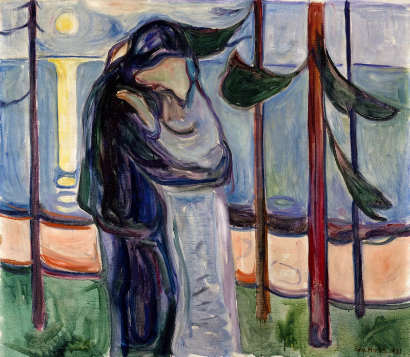 Całowanie na plaży - Edvard Munch