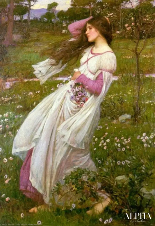 Balayé par le vent - John William Waterhouse Reproductions de tableaux à la peinture à l’huile