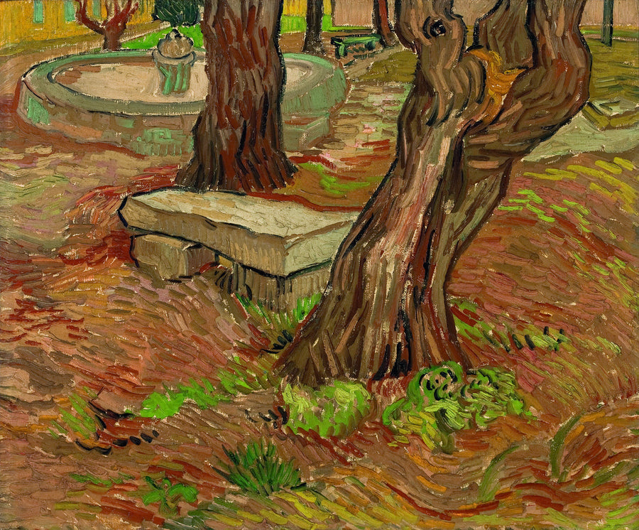 Kamienna ławka w ogrodzie szpitala Saint-Paul - Vincent van Gogh