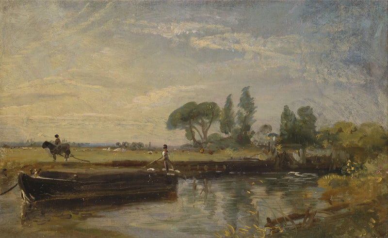 Barka pod śluzą w Flatford - John Constable