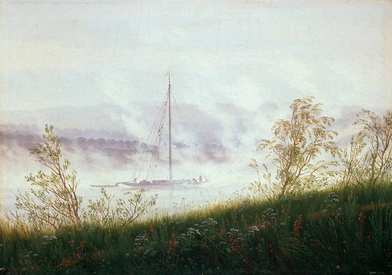 Łódź w porannym mgle - Caspar David Friedrich