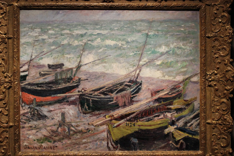 Łodzie rybackie w Étretat - Claude Monet
